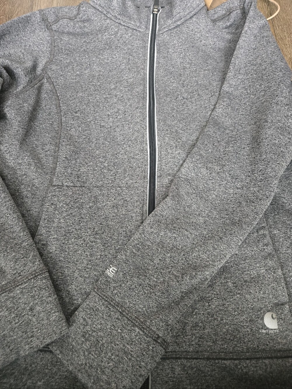 Carhartt Heather Gray Full-Zip Hoodie Jacket